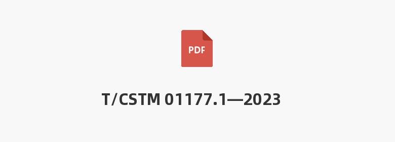 T/CSTM 01177.1—2023